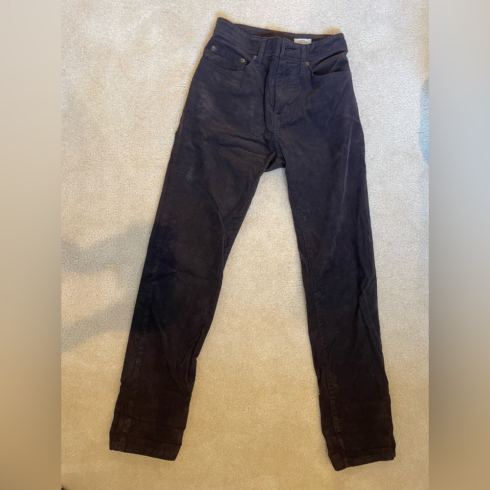 Dark Brown Corduroy Straight Leg Pants